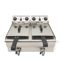 Професионална двойна фритюрница с канелки — 2 х 11L (22L), 6000W, Inox GB Vedex