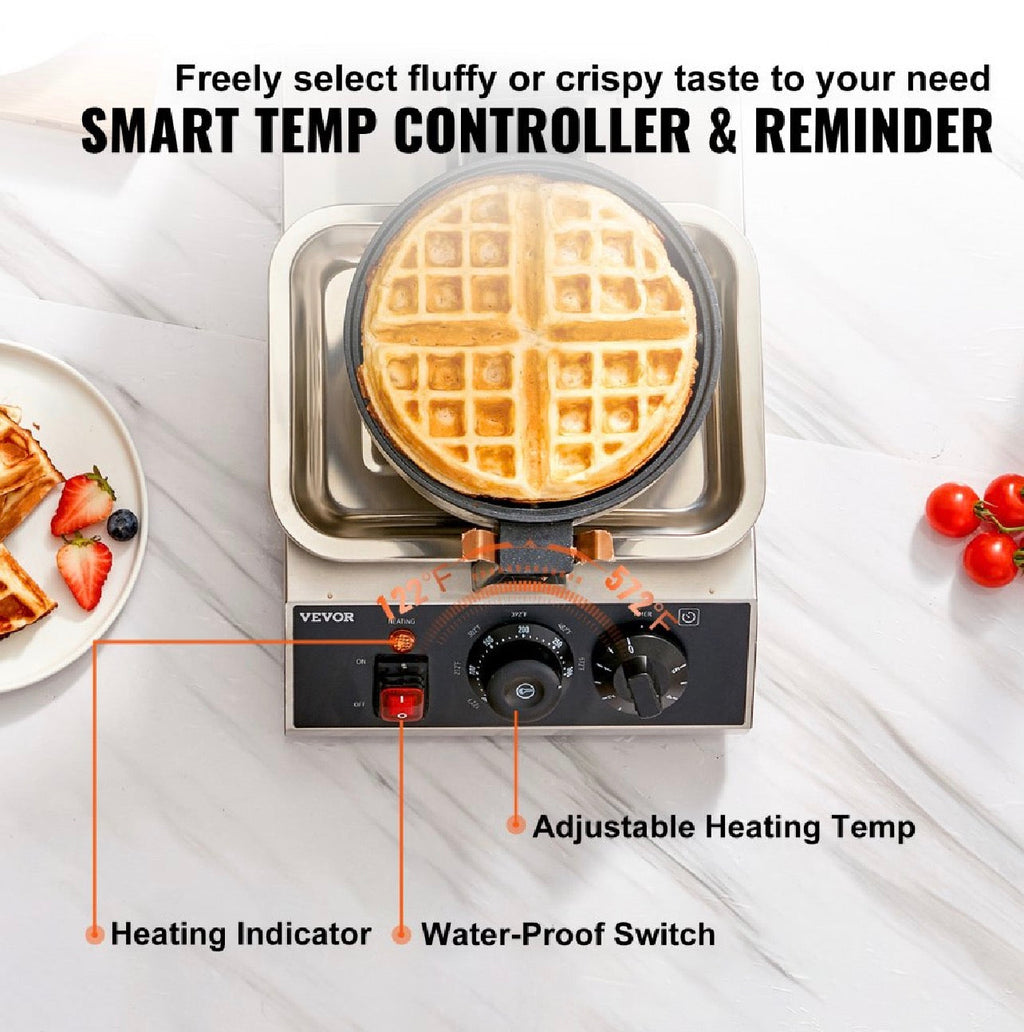 Търговска Въртяща Машина за Кръгли Вафли – 1300W, 220V GB Vedex