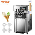 Машина за Мек Сладолед A168 – 1200W, LCD Панел, 3 Вкуса, 4 Накрайника - GB Vedex