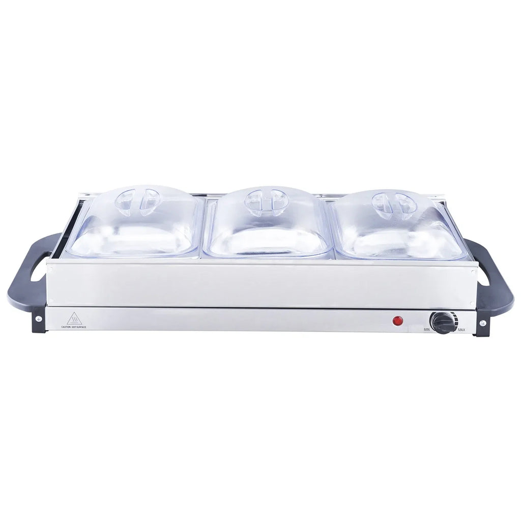 VEVOR Electric Buffet Server Food Warmer 25.6" X 15" Portable Stainless Steel Chafing Dish Set with Temp Control  Oven-Safe Pan GB Vedex
