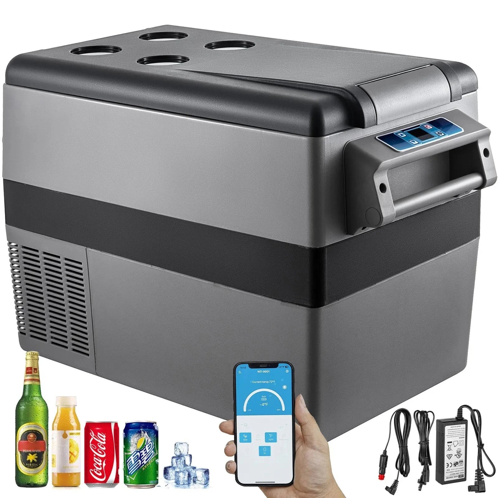 EU Warehouse VEVOR Portable Small Car Freezer 45L Mini Car Freezer Refrigerator 45W Car Fridge Cooler 12V Fridge Freezer AC/DC GB Vedex