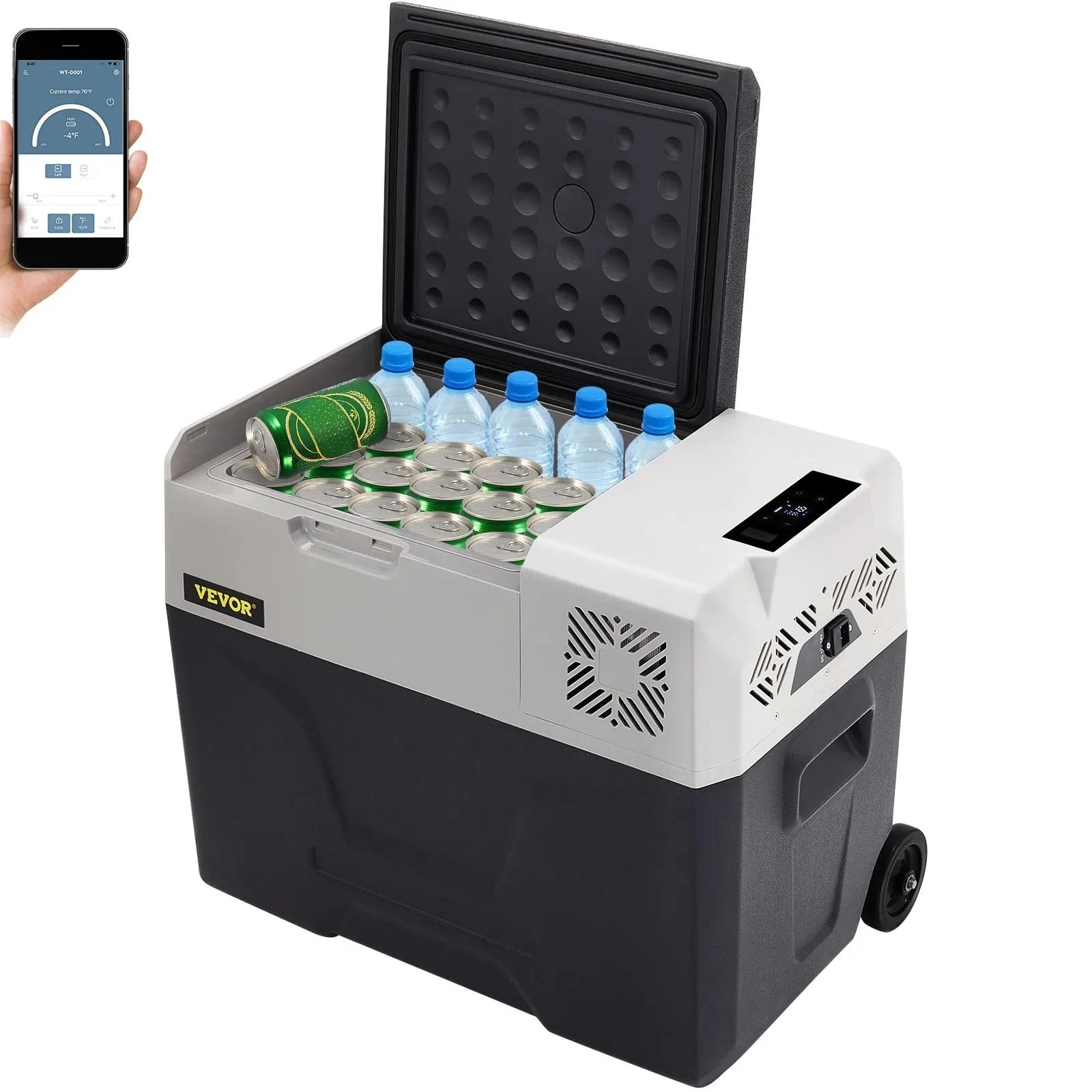 EU Warehouse Ready Stock 30L VEVOR Car Refrigerator Single Zone Portable Freezer with Wheels and Handle GB Vedex