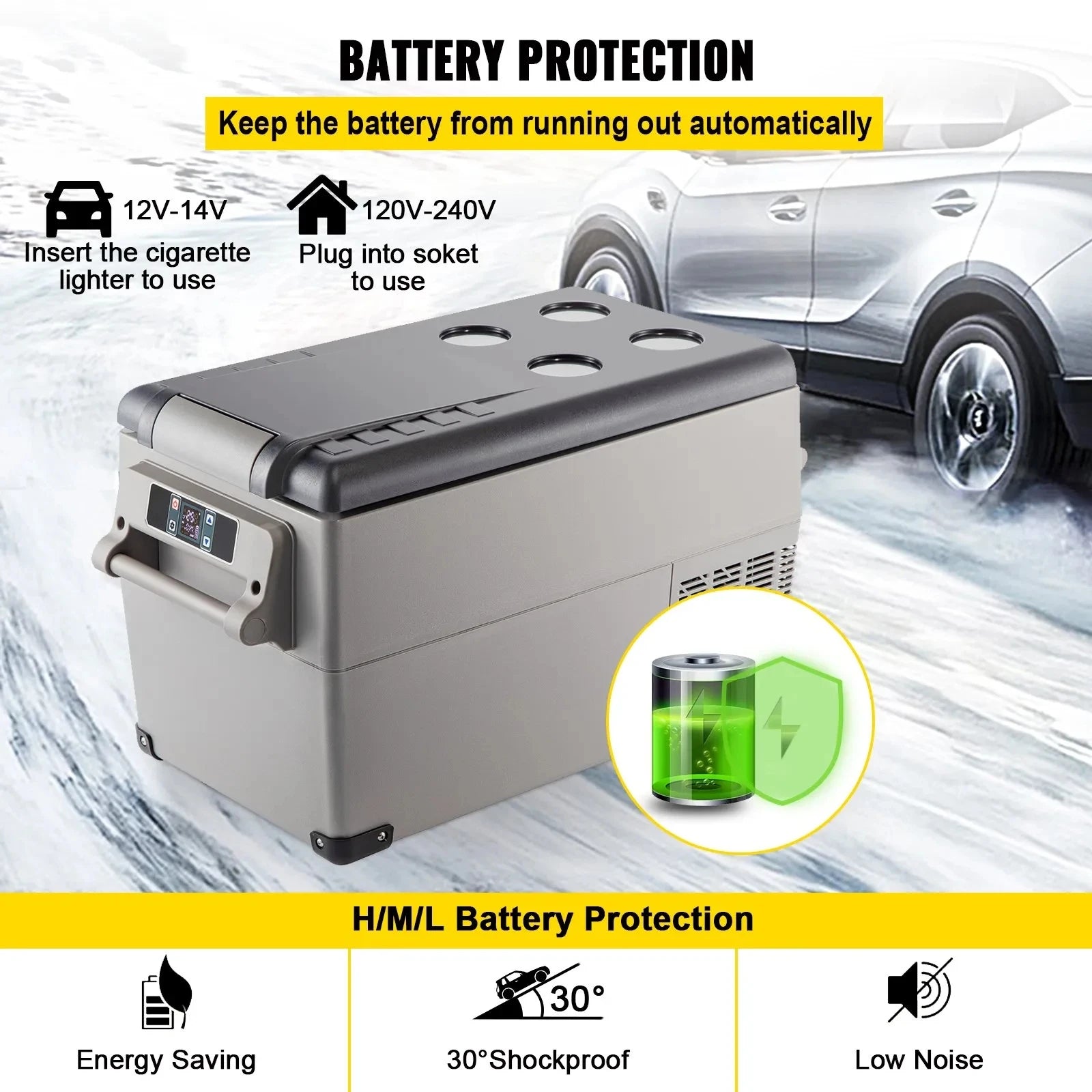 EU Warehouse VEVOR Car Refrigerator 35L Compressor Portable Small Refrigerator Refrige Car Refrigerator Freezer GB Vedex