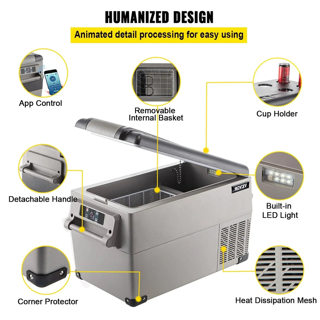 EU Warehouse VEVOR Car Refrigerator 35L Compressor Portable Small Refrigerator Refrige Car Refrigerator Freezer GB Vedex
