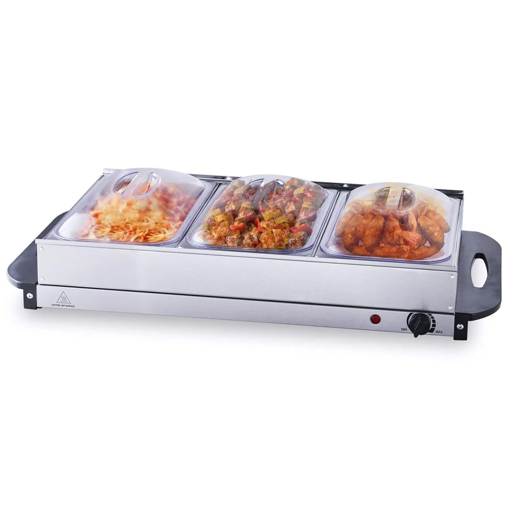 VEVOR Electric Buffet Server Food Warmer 25.6" X 15" Portable Stainless Steel Chafing Dish Set with Temp Control  Oven-Safe Pan GB Vedex