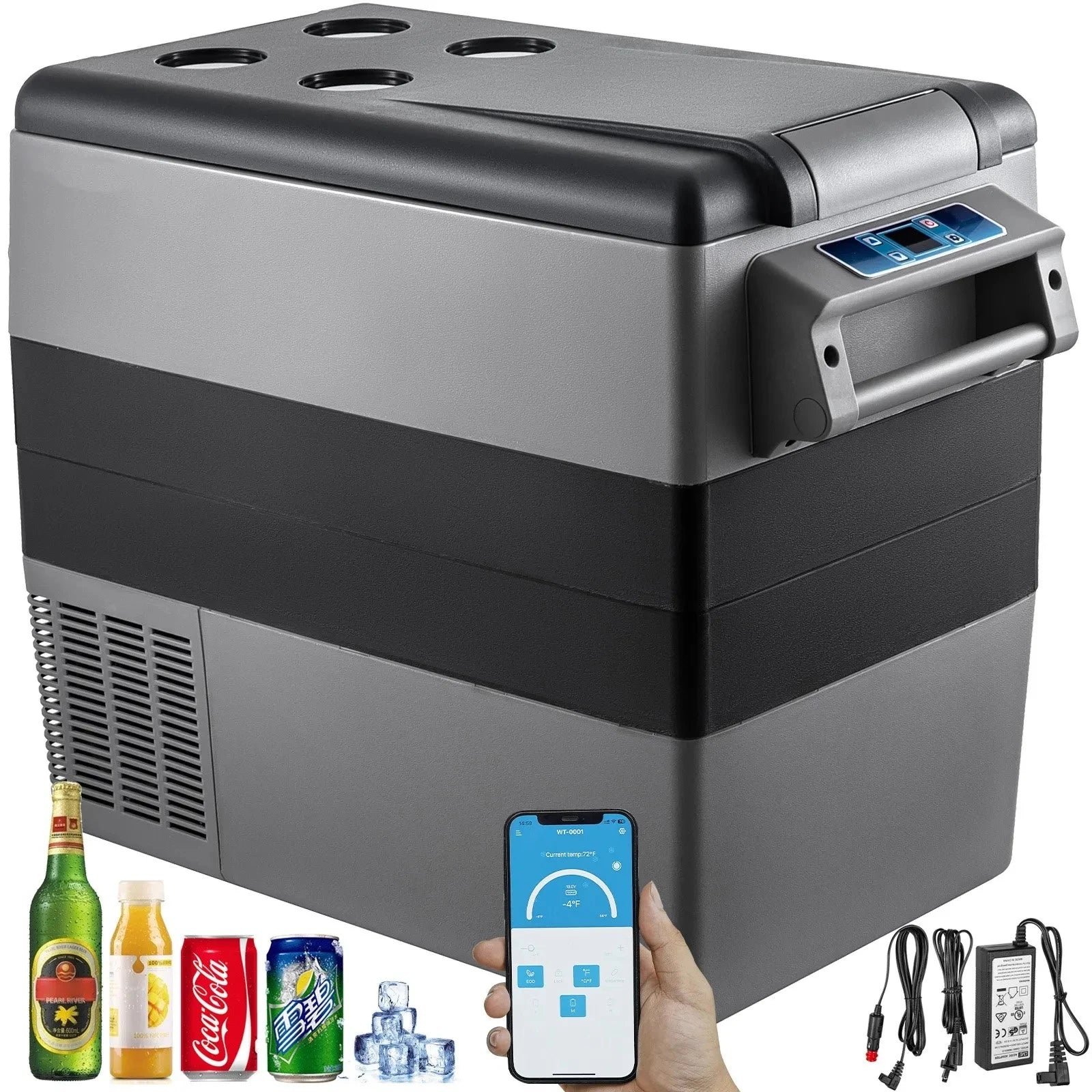 EU Warehouse VEVOR Car Refrigerator 55L Compressor Portable Small Refrigerator Car Refrigerator Freezer Vehicle Car GB Vedex