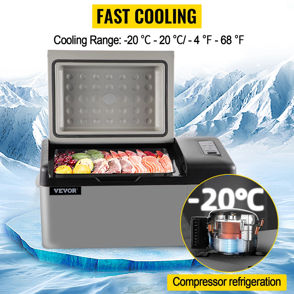 EU Warehouse VEVOR 20L Car Freezer Fridge, Portable Compressor Cooler with App Control for Camping, Travel, Outdoor & Home GB Vedex