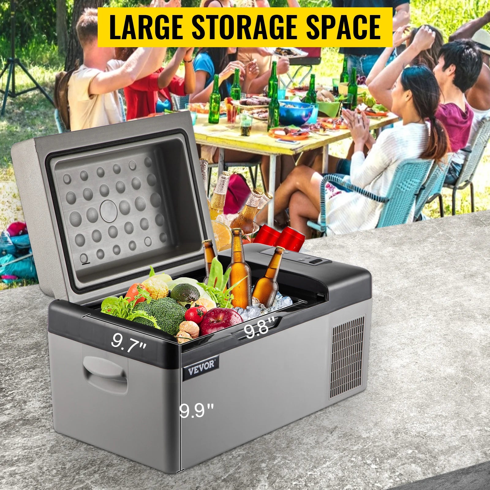 EU Warehouse VEVOR 20L Car Freezer Fridge, Portable Compressor Cooler with App Control for Camping, Travel, Outdoor & Home GB Vedex