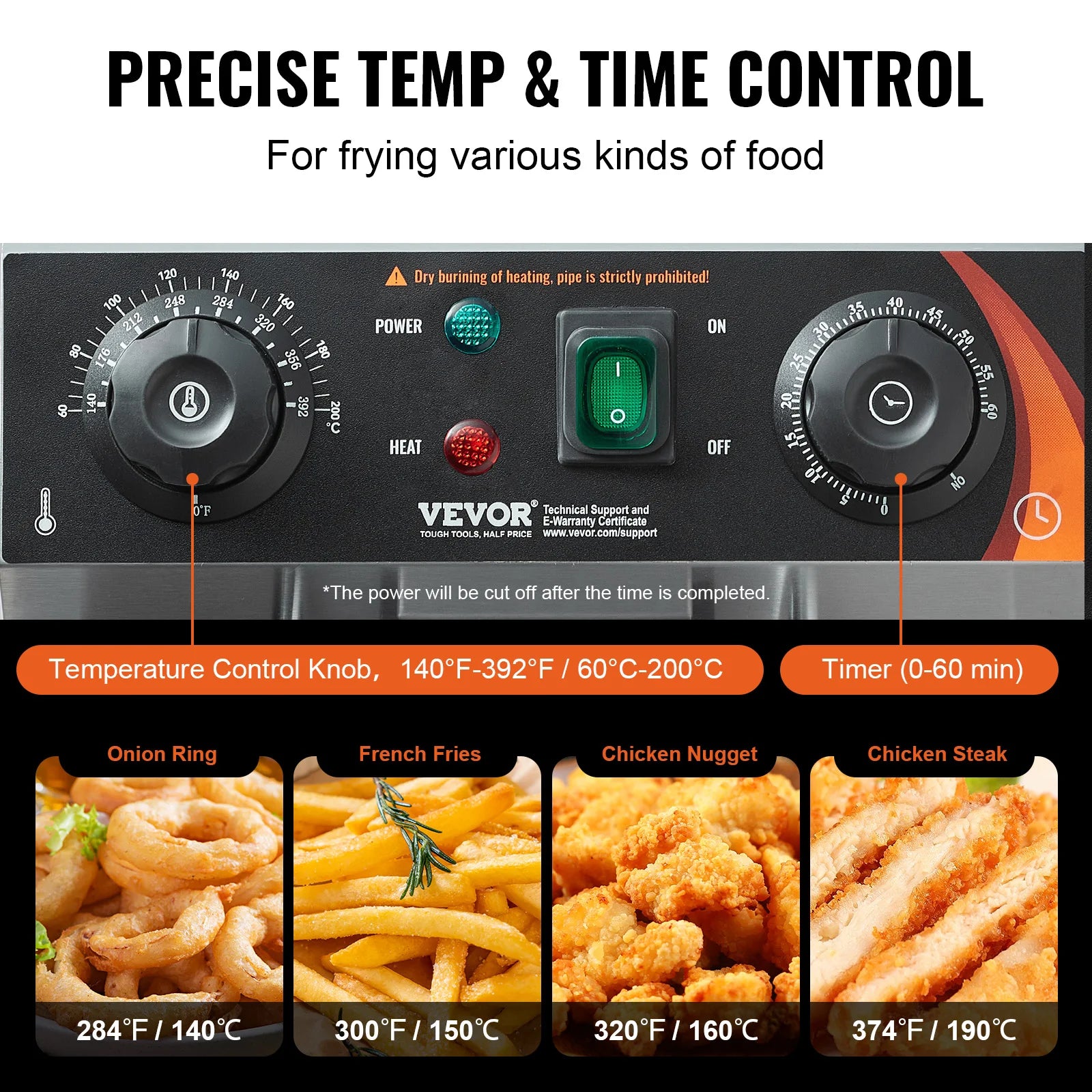 SucceBuy Commercial Deep Fryer Electric Countertop Fryer with Basket Stainless Steel Single Oil Fryer with Time & Temp Control - GB Vedex