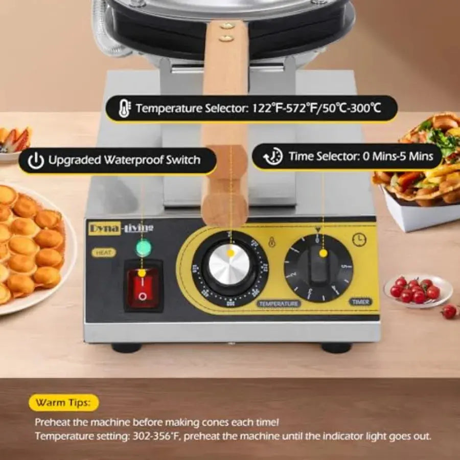 Професионален уред за мехурчести гофрети (Bubble Waffle) 1400W — MDNG GB Vedex
