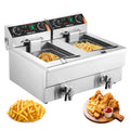 12L Electric Deep Fryer w/Dual Removable Tanks Commercial Countertop  Fryer for Chicken French Fries Frying Chips - GB Vedex
