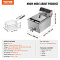 SucceBuy Commercial Deep Fryer Electric Countertop Fryer with Basket Stainless Steel Single Oil Fryer with Time & Temp Control - GB Vedex