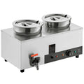 SucceBuy Electric Soup Warmer Dual 7.4QT Stainless Steel Round Pot 1200W Commercial Food Warmer for Restaurant, Buffet GB Vedex