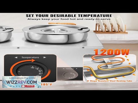 Electric Soup Warmer Dual 7.4QT Stainless Steel Round Pot 1200W Commercial Food Warmer for Restaurant, Buffet