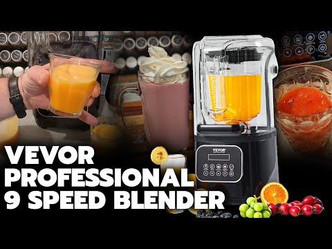 VEVOR Professional Blender, Commercial Countertop Blenders, 68 oz Jar Blender Combo, Stainless Steel 3 Functions Blender