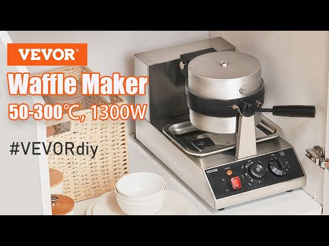 Търговска Въртяща Машина за Кръгли Вафли – 1300W, 220V